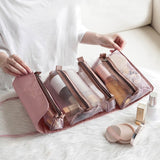 4PCS in 1 Cosmetic Bag For Women Zipper Mesh Separable Cosmetics Pouch Ladies Foldable Nylon Bag Rope Makeup Bag Kosmetyczka