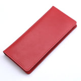 Genuine Leather Men Long Wallet Women Long Purse Male Slim Money Bag Female Credit Card Holder Thin Two Fold Clutch For Ladies