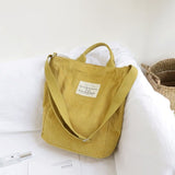 Large Capacity Cloth Handbag Tote Female Crossbody Messenger Bags Ladies Simple Canvas Purses Women Corduroy Shoulder Bag KL768