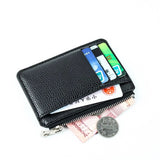 Cyflymder Slim Wallet Purse PU Leather Women Men Card Holder Unisex Zipper Business Card Case Credit Mini Bank Cards Holder Gift Wallet
