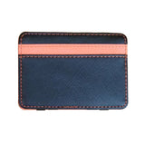 New Brand Men's Leather Magic Wallet Money Clips Thin Clutch Bus Card Bag For Women Small Cash Holder Slim Man Purse