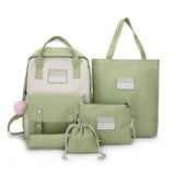 Plush Pendant School Bag Five Piece Backpack Large Capacity Backpack For Teenagers Backpack School Boy Girl kids Canvas Bag B322