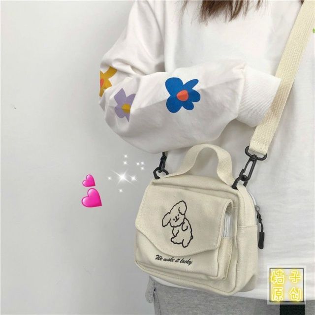 Women's Messenger Bags Ladies Canvas Printed Cute Envelope Bag Lady Sweet Cartoon Student Shoulder Bag