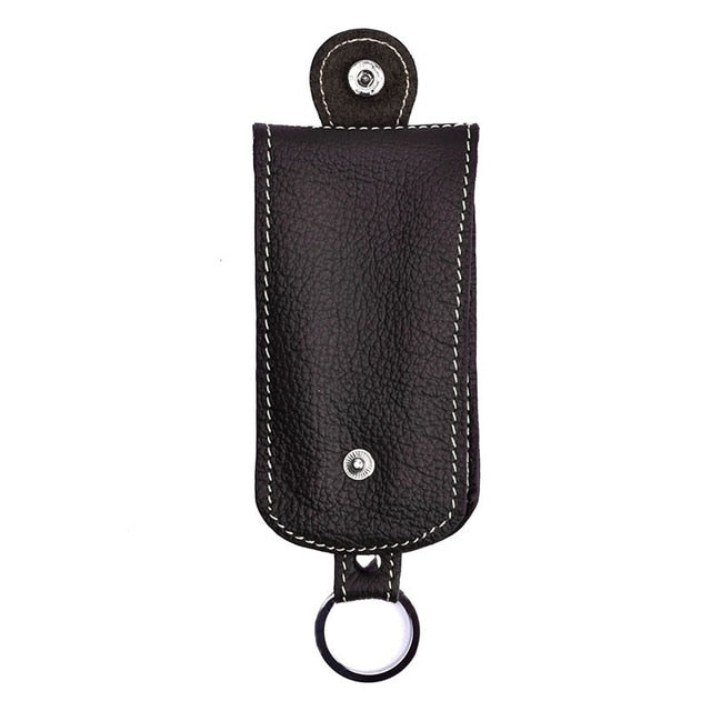 Soft Genuine Leather Keychain Housekeeper Case Wallet EDC Women Hasp Car Key Holder Organizer Bag Men Pull-Style Keys Pouch