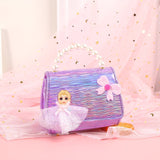 Korean Kids Purses and Handbags Mini Crossbody Cute Girls Pearl Hand Bags Tote Little Girl Small Coin Pouch Party Purse Gift