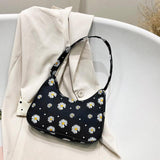 Cyflymder Women Small Fresh Floral Printed Vertical Square Shoulder Bags Christmas Party Female Fashion PU Leather Shopping Crossbody Messenger Bags