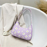 Cyflymder Women Small Fresh Floral Printed Vertical Square Shoulder Bags Female Fashion PU Leather Shopping Crossbody Messenger Bags