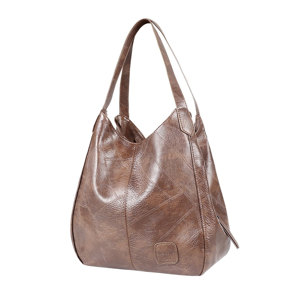Buylor Women's Handbags Vintage Luxury Leather Shoulder Bag Designers Large Bag Modern Fashion Brand Female