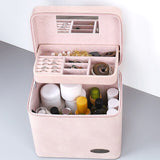 Large Capacity Makeup Bag Multi-layer Women Cosmetic Case High Quality PU Leather Female Make Up Box Jewelry Storage Case