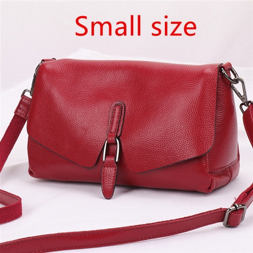 Pure leather handbag new leather shoulder Messenger bag female fashion wild texture first layer leather portable bag