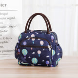 Waterproof Picnic Lunch Bag Portable Oxford Canvas Tote Bags Food Storage Bags For Women Lunch Box Printing Thermal Bag L1