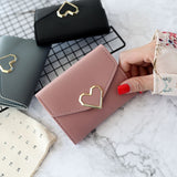 Cyflymder Women Wallets 6 Color Money Bags Short Love Small Purse Women's Student Card Holder Girl ID Bag Business Card Holder Coin Purse