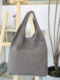 casual hollow woven women shoulder bags designer knitting handbags large capacity tote summer beach bag big purses shopper sac