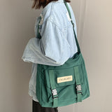 Cyflymder Canvas Women Messenger Bag Korean Large Shoulder Crossbody Bags for Women Student Nylon Cloth Book Bag Handbags Satchels
