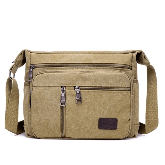 Casual Retro Business Bag High Capacity Canvas Bag Outdoor Simple Version Shoulder Bag Diagonal Package Bag For Men Men Big Sac