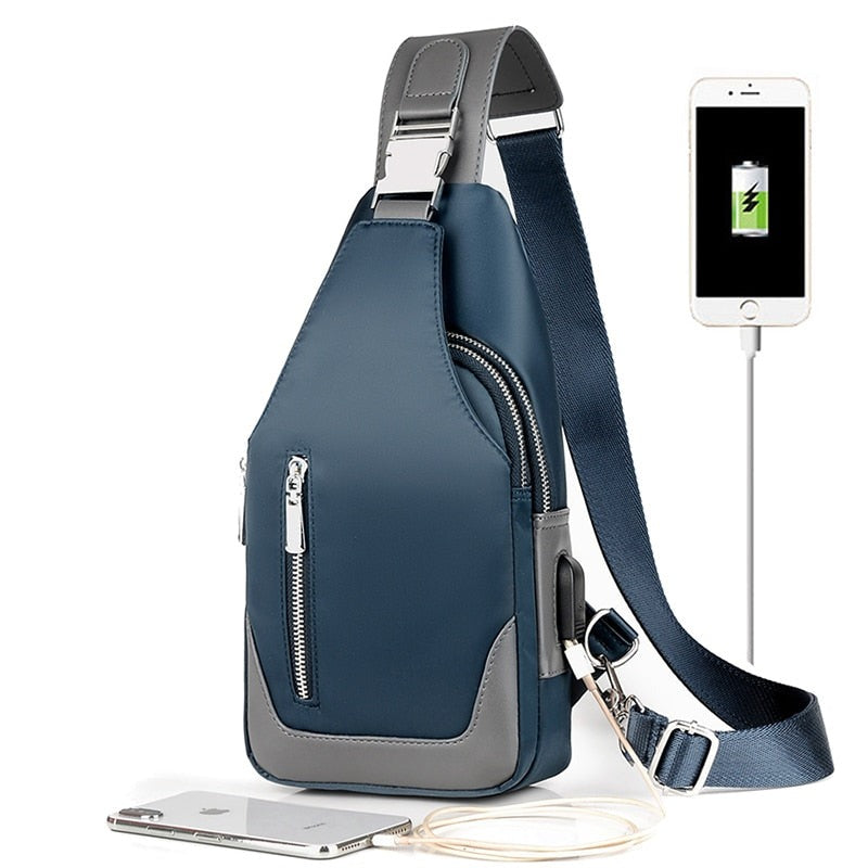 Men's Crossbody Bags Men's USB Chest Bag Designer Messenger bag