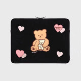 Korea Fashion Sleeve Case For Ipad Pouch Cute Cartoon INS Bear Tablet Mac iPad Pro 9.7 10.5 11 13inch  Laptop Inner Bag