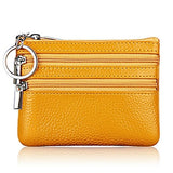 WoMen Man Leather Coin Purse Card Wallet Clutch Double Zipper Small Change Bag