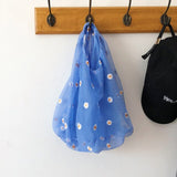 Fancy Spring Summer Newest Trendy Little Daisies Organza Tote Embroidered Handbags For Women Fresh Sweet Shopping bag Hot