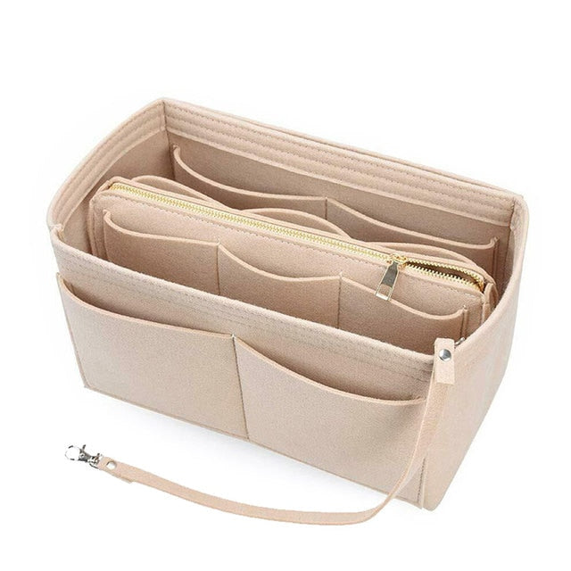 Brand Make up Organizer Felt Insert Bag For Handbag Travel Inner Purse Portable Cosmetic Bag Fit Various Storage functional Bags