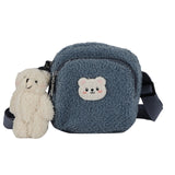 New Cute Bear Messenger Bag Women Plush Mobile Phone Bag Girls Small Shoulder Bag