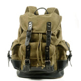 Men's outdoor shoulder casual student bag large capacity travel backpack canvas leather climbing bag