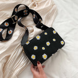 PU Leather Zipper Shoulder Bags Women Floral Printed Crossbody Messenger Bags for Outdoor Shopping Traveling Ornaments