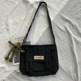Cyflymder Fashion Classic Simple Messenger Bag Women's South Korea Chic Postman Bag Lady Student Nylon Waterproof Canvas Schoolbag