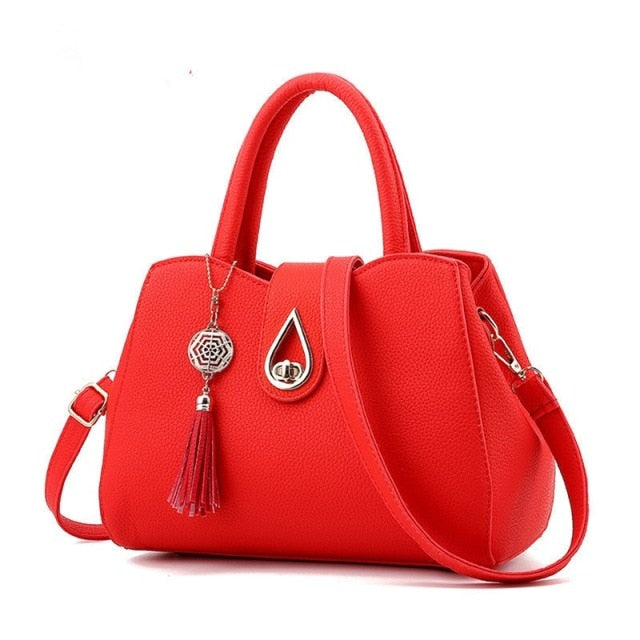Cyflymder Women Handbags Leather Totes Bag Top-handle Embroidery Crossbody Bag Shoulder Bag Lady Simple Style Hand Bags
