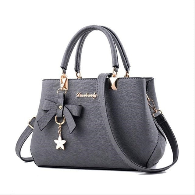 Cyflymder Women Handbags Leather Totes Bag Top-handle Embroidery Crossbody Bag Shoulder Bag Lady Simple Style Hand Bags