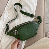 Fashion Bags For Women Stone Pattern PU Leather Chain Waist Bag Bananka Bag Leisure Fanny Pack Women Satchel Belly Band Belt Bag