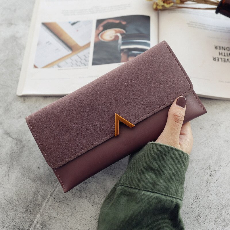 Cyflymder Women's Wallets Leather Hasp Lady Money Bags Zipper Coin Purse Female Envelope Wallet Credit Card Holder Clutch For Girl