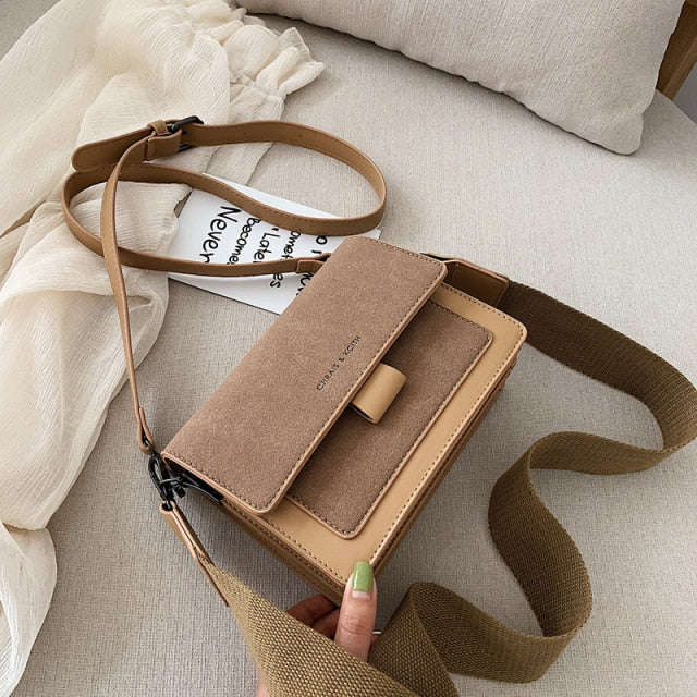 Cyflymder Broadband Leather Shoulder Crossbody Bags for Women New Female Messenger Bag Luxury Designer Small Square Bag Phone Bag