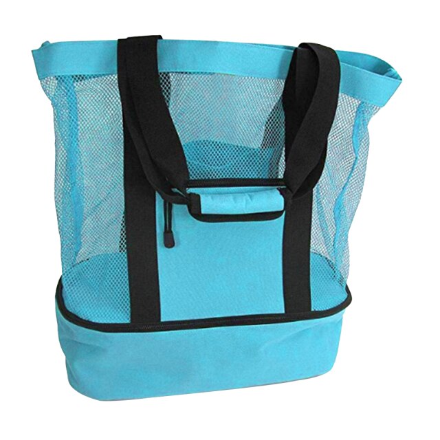 Thermal Insulation Beach Lunch Bag Net Women Handbag Double Layers Food Portable Large Capacity Outdoor Lunch Backpack