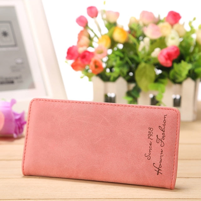 Cyflymder Women's Wallet Minimalist Thin Pu Leather Letter Fashion Wallet Female Multi-card Clutch Practical Coin Purse Card Bag Money
