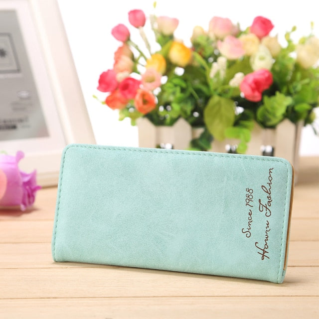 Cyflymder Women's Wallet Minimalist Thin Pu Leather Letter Fashion Wallet Female Multi-card Clutch Practical Coin Purse Card Bag Money