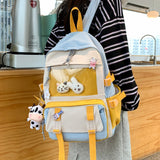 JOYPESSIE Fashion Women Backpack Kawaii Leisure Canvas Bookbag Femal Laptop Mochila Teenager Girl Schoolbag Travel Bag Rucksack