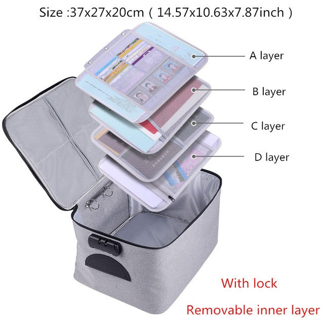 Cyflymder Document Storage Bag Organizer Files Folder Ticket Credit Card Certificates Handbag Home Office Organizer Accessories Supplies