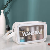 Cyflymder New Soft PU Women Travel Storage Bag Waterproof Toiletries Organize Cosmetic Bag Portable Storage PVC Make Up Bag Wash Bag