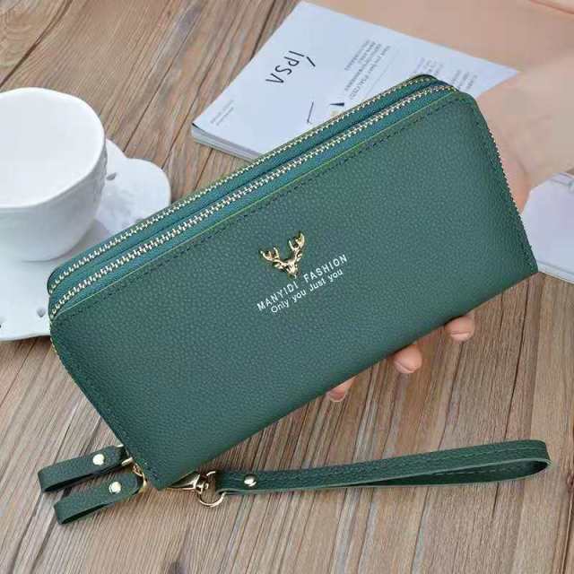 Women wallet long crown Double zipper embroidery thread ladies hand wallet multi-card fashion wild mobile phone bag wallets 785