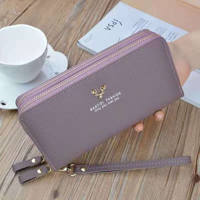 Women wallet long crown Double zipper embroidery thread ladies hand wallet multi-card fashion wild mobile phone bag wallets 785