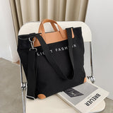 casual canvas women handbags designer letters shoulder crossbody bags female large capacity tote leather patchwork shopper bag