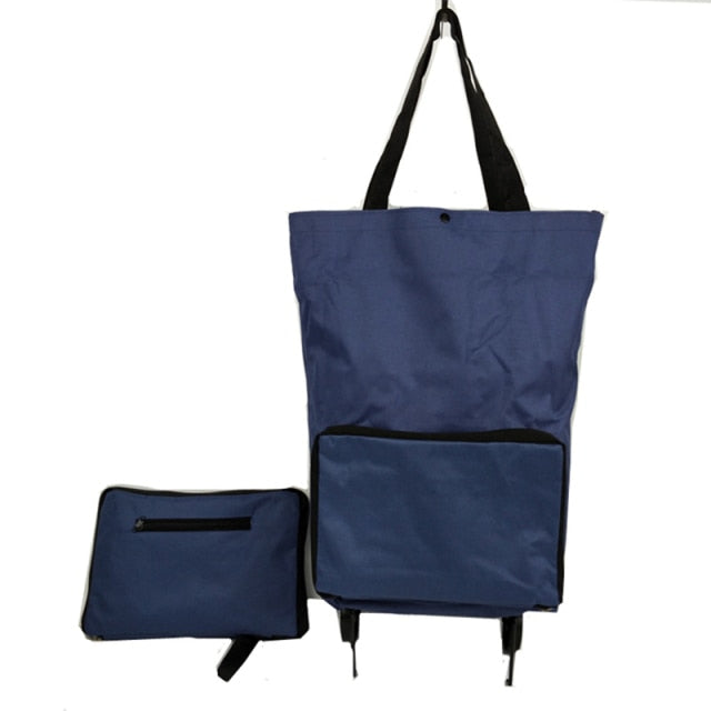 Cyflymder New Folding Shopping Bag Shopping Buy Food Trolley Bag on Wheels Bag Buy Vegetables Shopping Organizer Portable Bag