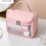 Cyflymder Women Zipper Wash Make Up Bag Travel Large Capacity Cosmetic Bags Pvc Waterproof Portable Organizer Storage Toiletry Beauty Case
