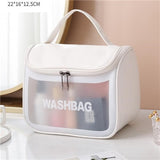 Cyflymder Women Zipper Wash Make Up Bag Travel Large Capacity Cosmetic Bags Pvc Waterproof Portable Organizer Storage Toiletry Beauty Case