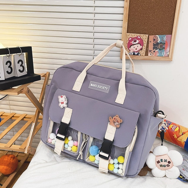 Cyflymder Summer Large Capacity Multi-function Fashion Girl Student Backpack Korean Japanese Contrast Color School Style Schoolbag