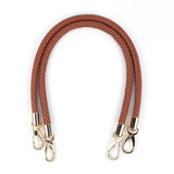 2pcs PU Leather Braided Rope Handles for Handbag Shoulder Bag Strap Handmade Bag DIY Accessories Alloy Metal Hook Buckle KZ0346