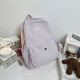 New Waterproof Nylon Women Backpack Large Capacity Solid Color Travel Bag College Schoolbag for Teenage Girls Laptop Backpacks