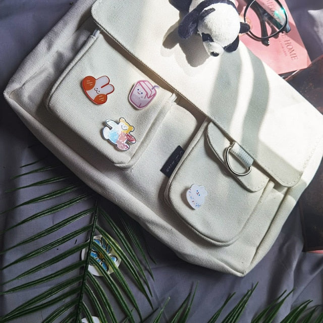 Cyflymder Women Fashion Shoulder Bags Multifunction Canvas Crossbody Bag Retro Handbags Travel Shoulder Messenger Bags Leisure Package