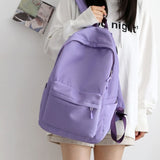 Cyflymder Purple Simple Backpack Women Solid Color Waterproof Shoulder School Bags Female College Large-capacity Travel Backpacka Mochilas